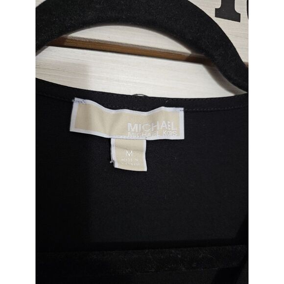 Michael Kors MK Black Bell Sleeve Lace-Up Top Size Medium EUC - Picture 4 of 4